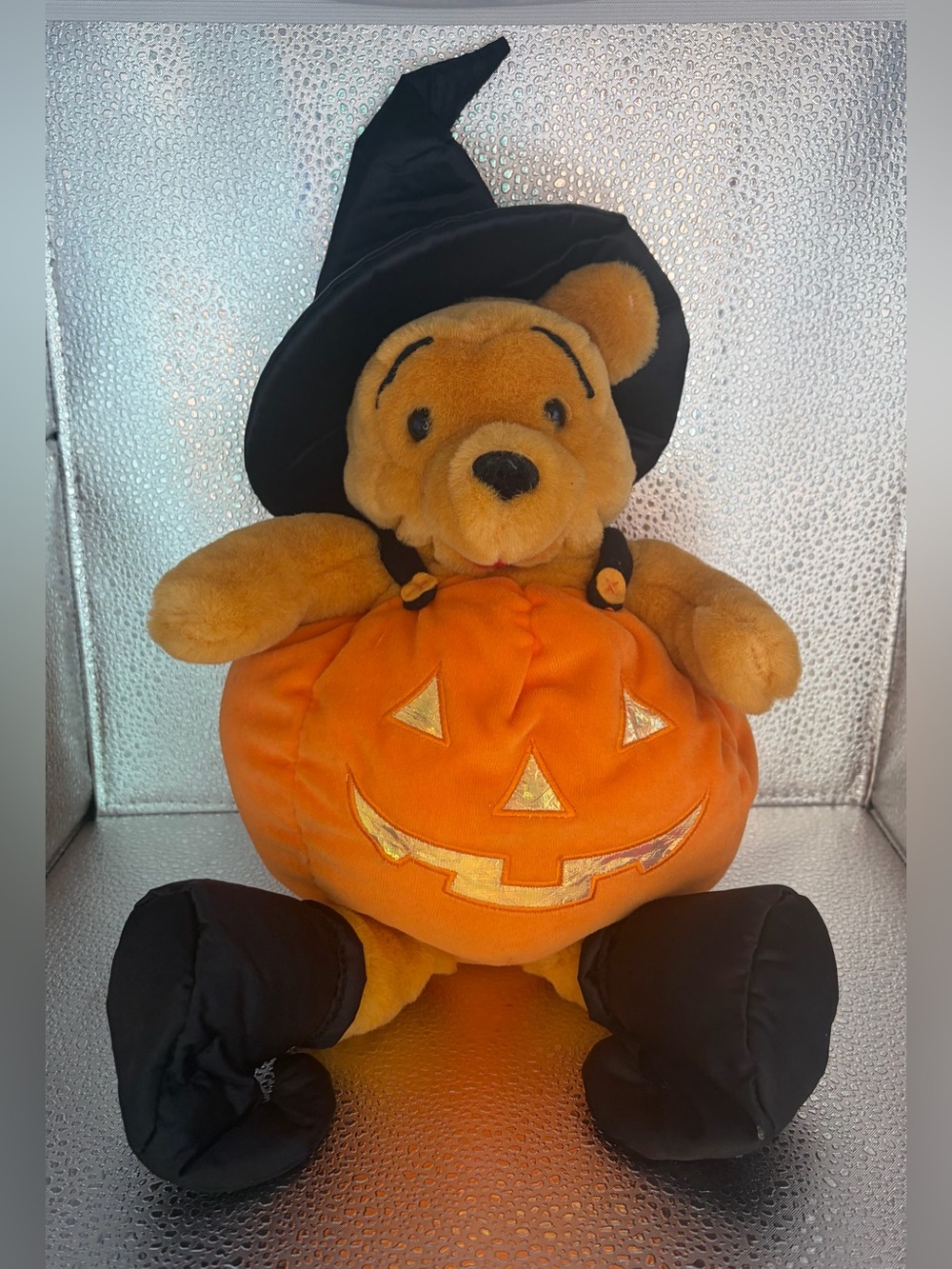 RARE Disney Winnie The Pooh Pumpkin Plush - Witch Hat & Boots